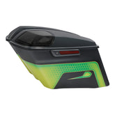 HR3 Apple Green / Gunship Gray CVO Stretched Saddlebags with Speaker Lids For 14-23 Harley Touring