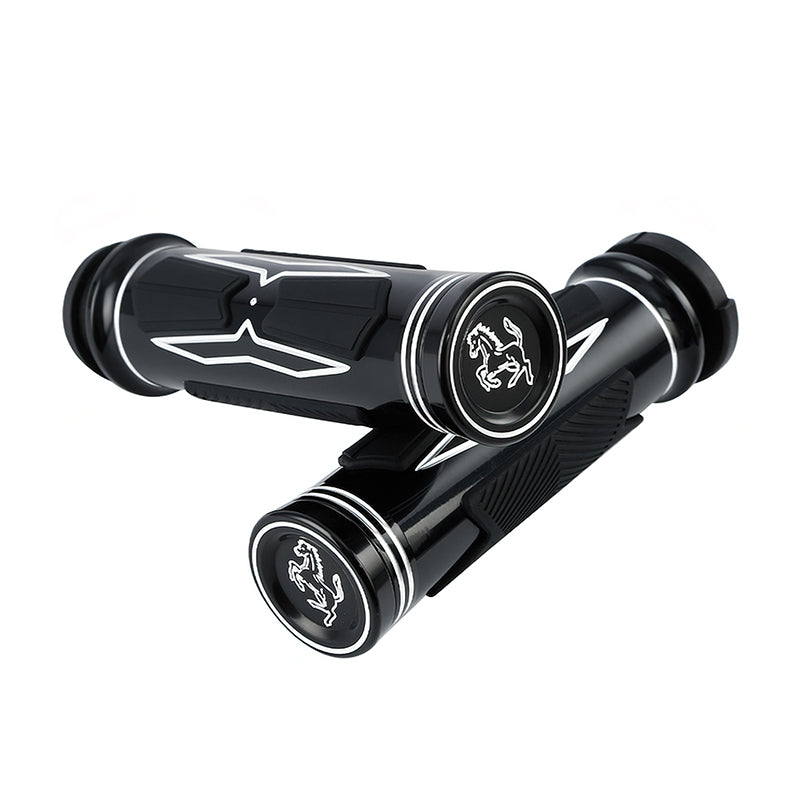 thumbnail interactive-video image 1 of Chrome Spike Handlebar Grips For Harley, Honda, Yamaha, Suzuki, Kawasaki – 1" Bars 1 of 1