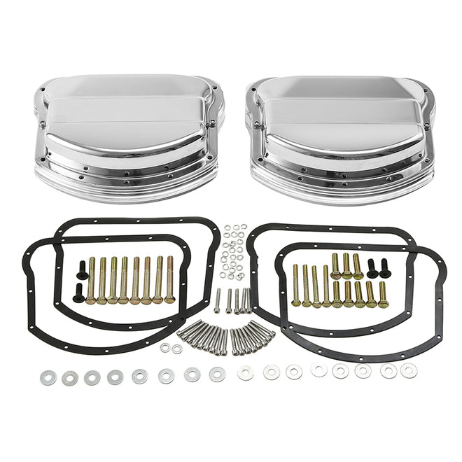 Custom Chrome Panhead Valve Rocker Box Top Cover Set Chrome Fit