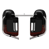 HR3 Auburn Sunglo & Black Hole With Rich Bourbonk Vented Lower Fairing Kit With 6.5" Speaker Pods For Harley Touring models 2014-2024