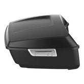 HR3 Industrial Gray Denim 13.7" King Size Touring Trunk Luggage For 14-24 Harley Touring