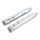 Santee 4"Slip-On Mufflers Fit For 95-16 Harley-Davidson Touring Exhaust Pipe Dual Matte Black Chrome