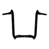 Santee 1-1/2" Fat 20" Rise Crooked Handlebar Gloss Black Chrome Fit For Harley Touring FL 3.5" Knurl