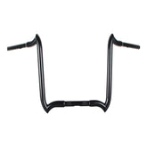 Santee 1-1/4" 20" Rise Crooked Handlebar Gloss Black Chrome Fit For Harley 3.5" Knurl 1" Clamp