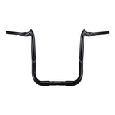 Santee 1-1/2" Fat 18" Rise Crooked Handlebar Gloss Black Chrome Fit For Harley Touring Glide