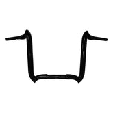 Santee 1-1/2" Fat 14" Rise Crooked Handlebar Gloss Black Chrome Fit For Harley 3.5" Knurl