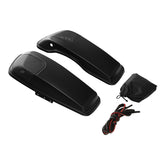 HR3 Black Denim CVO Saddlebag Lids With 5" x 7" Speaker Cutouts For Harley Touring 2014-2023