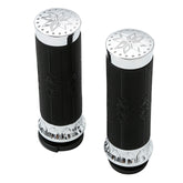 Custom Chrome 1'' TBW Handlebar Hand Grips Groove Slot Fit For Harley 2008-Up Cable Throttle