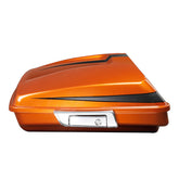 HR3 Scorched Orange / Black Denim 5.5" Razor Style Touring Trunk Luggage For 14-24 Touring