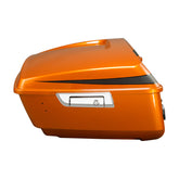 HR3 Scorched Orange / Black Denim King Size Touring Trunk Luggage with Speaker Cut Outs For 14-24 Harley Touring