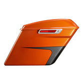 HR3 Scorched Orange / Black Denim 5" Stretched Extended Saddlebags For Harley Touring 2014-2023
