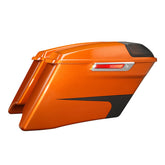 HR3 Scorched Orange / Black Denim CVO Stretched Saddlebags with Speaker Lids For 14-23 Harley Touring