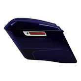 HR3 Zephyr Blue / Black Sunglo CVO Stretched Saddlebags For 14-23 Harley Touring