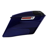 HR3 Zephyr Blue / Black Sunglo CVO Stretched Saddlebags with Speaker Lids For 14-23 Harley Touring