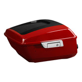 HR3 Billiard Red / Vivid Black King Size Touring Trunk Luggage with Speaker Cut Outs For 14-24 Harley Touring