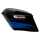 HR3 Candy Cobalt / Indigo Ink CVO Stretched Saddlebags with Speaker Lids For 14-23 Harley Touring
