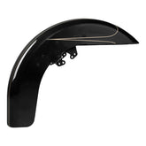 HR3 Black Quartz Motorcycle 18" Wide Tire Front Mudguard Fender For Harley Touring Models 2014-2023