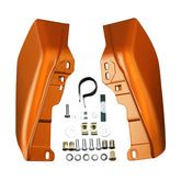 HR3 Scorched Orange / Black Denim Mid-Frame Air Deflectors For Harley Touring and Trike Models 09-24