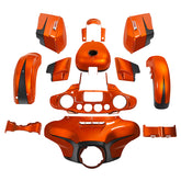 HR3 Scorched Orange / Black Denim Complete Body Fairing Kit For Harley Street Glide Special FLHXS 14-23