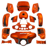 HR3 Scorched Orange / Black Denim Complete Body Fairing Kit For Harley Ultra Limited FLHTK 14-23
