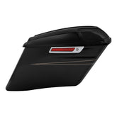 HR3 Black Quartz 2016RGS CVO Stretched Saddlebags with Speaker Lids For 14-23 Harley Touring