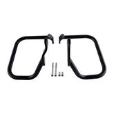 Custom Chrome Saddlebag Guards Rail Bar Matte Black Chrome Fit For Harley FXST FXSTB FXSTS 00-05 FLST 00-17