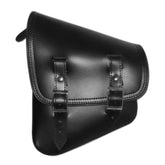 La Rosa Design Black Leather Vinyl Left Side Saddlebag Swing Arm Bag Fits For Harley Softail 1986-UP