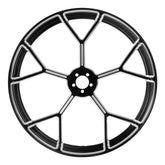 Custom Chrome 21 3.5" Black Front Wheel Rim The Yee Fit For Harley Touring Glide 2008-2024 Non ABS