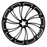 Custom Chrome 18 3.5" Black Billet CNC Front Wheel Rim 10 Spoke Fits For Harley Touring Custom