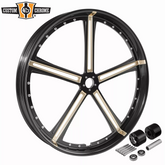 Custom Chrome 30 3.5" Black CNC Front Wheel Rim & Hubs Dual Disc Fit For Harley Touring Custom