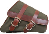 La Rosa Design Canvas Right Left Saddlebag Swing Arm Bag Fit For Harley Sportster 2004-Up Army Green