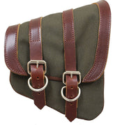 La Rosa Design Canvas Right Left Saddlebag Swing Arm Bag Fits For Harley Softail 1986-up Rigid Frame