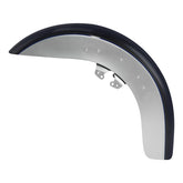 HR3 Midnight Blue / Barracuda Silver Motorcycle 18" Wide Tire Front Mudguard Fender For Harley Touring Models 2014-2023