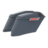 HR3 Gunship Gray CVO Stretched Saddlebags with Speaker Lids For 14-23 Harley Touring