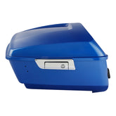 HR3 Electric Blue King Size Touring Trunk Luggage with Speaker Cut Outs For 14-24 Harley Touring