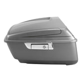 HR3 Dark Platinum Pinstripe 13.7" King Size Touring Trunk Luggage For 14-24 Harley Touring