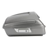 HR3 Dark Platinum Pinstripe 10.7" Chopped Style Touring Trunk Luggage For 14-24 Harley Touring