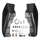 HR3 Dark Alloy / Black Denim Mid-Frame Air Deflectors For Harley Touring and Trike Models 09-24