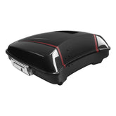 HR3 Dark Alloy / Black Denim 5.5" Razor Style Touring Trunk Luggage For Harley Touring 2014-2024