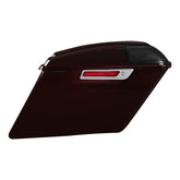 HR3 Midnight Crimson CVO Stretched Saddlebags with Speaker Lids For 14-23 Harley Touring