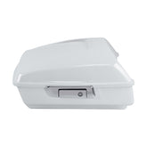 HR3 Stone Washed White Pearl 10.7" Chopped StyleTouring Trunk Luggage For 14-24 Harley Touring