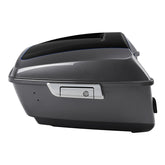 HR3 Gauntlet Gray Metallic / Vivid Black King Size Touring Trunk Luggage with Speaker Cut Outs For 14-24 Harley Touring