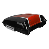 HR3 Sunset Orange / Sunset Black Fade 5.5" Razor Style Touring Trunk Luggage For Harley Touring 2014-2024