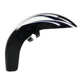 HR3 White Amethyst With Black Licorice Flames Motorcycle 18" Wide Tire Front Mudguard Fender For Harley Touring Models 2014-2023