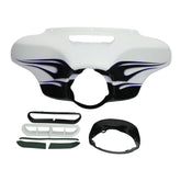 HR3 White Amethyst With Black Licorice Flames Outer Batwing Fairing Cowl Upper 2016 CVO STREET GLIDE (FLHXSE )