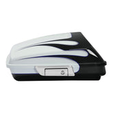 HR3 White Amethyst With Black Licorice Flames 5.5" Razor Style Touring Trunk Luggage For 14-24 Touring