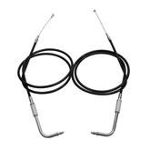 Custom Chrome 110cm Black Vinyl Throttle+Idle Cables Fit For Harley Sportster XL883 1200 02-14