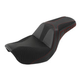 C.C. RIDER Dyna Step Up Seat 2 up Seat Alcantara Motorcycle Seats For Fat Bob Dyna Low Rider FXD/FXDWG, 2006-2017