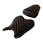 C.C. RIDER YZF R6 Front And Rear Seat Fit For YAMAHA R6 Black Honeycomb Stitch, 2006, 2007