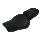C.C.RIDER Sportster Two Piece Two Up Orange Stitching Seat For XL883N Models, 2016-2023